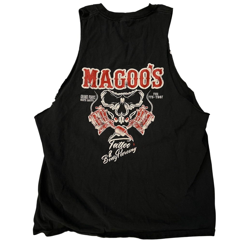 Port & Company Magoos Tattoo Body Piercing Black Muscle Tee Shirt Mens Large L‎